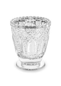 partydeco Sv�cen sklen�n� na �ajovou sv��ku st��brn� 8 cm