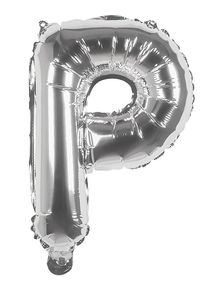 Boland Folienballon Buchstabe P silber 36 cm