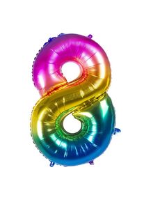 Boland Folienballon Zahl 8 Regenbogen 86 cm
