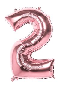 Boland Folienballon Zahl 2 rosegold 86 cm