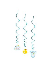 Boland 3 Gender Babyparty Dekospiralen - blau Baby Boy