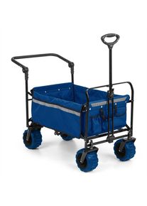 Waldbeck Easy Rider, tahací vozík, do 70 kg, teleskopická tyč, sklopný, modrý