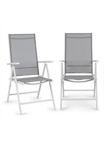 Blumfeldt Almeria, skládací židle, sada 2 kusů, 56,5 x 107 x 68 cm, Comfortmesh, hliník/bílá