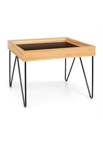 BESOA Big Lyon, konferenční stolek, melamin/MDF s dubovou dýhou, ocelový rám, černý