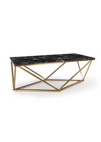BESOA Black Onyx I, konferenční stolek, 110 x 42,5 x 55 cm (Š x V x H), mramor, zlatý/černý