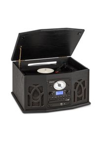 Auna NR-620, DAB, stereo systém, dřevo, gramofon, DAB +, přehrávač CD, černý