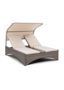 Blumfeldt Eremitage Double Lounger, lehátko, hliník / ratan, tmavošedé