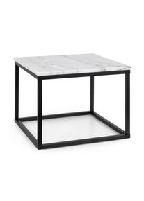 BESOA Volos T50, konferenční stolek, 50 x 40 x 50 cm, mramor, interiér & exteriér, černý/bílý