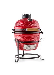 Klarstein Princesize, kamado gril, keramický, 11", uzení, BBQ, pomalé vaření, červený