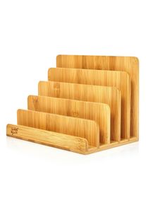 Blumfeldt Stojan na dopisy s 5 přihrádkami, A4, 25 × 17,5 × 16 cm, stojící nebo ležící, bambus, A4, 25 × 17,5 × 16 cm, stojící nebo ležící, bambus
