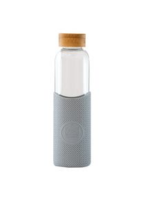 Skleněná láhev s rukávem, 550ml, Neon Kactus, šedá