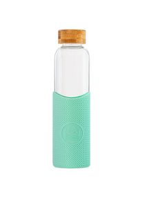 Skleněná láhev s rukávem, 550ml, Neon Kactus, tyrkysová
