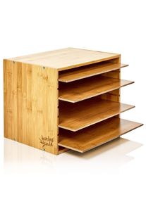 Blumfeldt Zásobník na dokumenty, organizér na dokumenty, 5 složek, rozměry: 30,5 × 24 × 22,5 cm, bambus