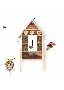 Blumfeldt Domeček pro hmyz, plechová střecha, včetně nožiček, celoročně obyvatelný, borovicové dřevo