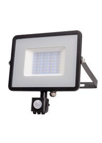 LED Solution Černý LED reflektor 30W s pohybovým čidlem Premium Barva světla: Teplá bílá 460