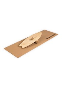 BoarderKING Indoorboard Wave, balanční deska, podložka, válec, dřevo/korek