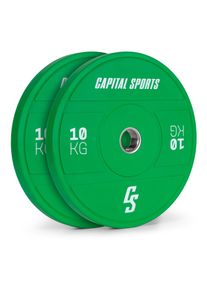 Capital Sports Nipton 2021, kotouč na činku, bumper kotouč, 2 × 10 kg, Ø 50,4 mm, tvrdá guma