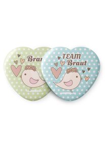 Spielehelden Odznaky Herz Vogel Holčič&iacute; pro rozlučku se svobodou 12 odznaků 5,6 cm extra velk&yacute; d&aacute;rek pro rozlučku se svobodou