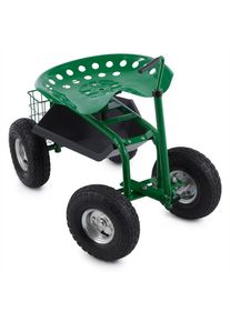 Waldbeck Park Ranger, zahradní vozík, 130 kg, pojízdný, odkládací prostor, ocel, zelený