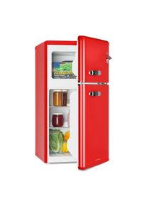 Klarstein Irene, retro chladnička s mrazničkou, 61 l chladnička, 24 l mrazák, červená