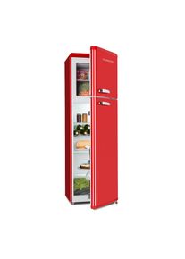 Klarstein Audrey Retro kombinace chladničky s mrazničkou, 194 l / 56 l, E , červená