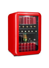 Klarstein PopLife, chladnička na nápoje, chladnička, 115 litrů, 0 - 10 °C, retro design, červená