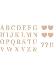 P�smena nalepovac� a srdce Rose Gold 7,5 cm 56 ks