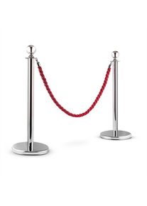 ONECONCEPT Silver Gate, stříbrná/červená, vodicí systém osob, 2 oddělovací sloupky a lano