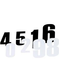 Moose Racing Race Number 9, sticker , color: Black , size: 15 cm