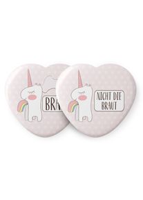 Spielehelden Odznaky Herz Einhorn na holčič&iacute; rozlučku se svobodou 12 odznaků 5,6 cm extra velk&yacute; d&aacute;rek pro rozlučku se svobodou