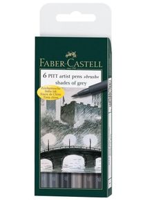 Faber-Castell Popisovače Faber-Castell Pitt Artist Brush - odstíny šedé - 6 ks - 0074/1671040 – Faber-Castell | |