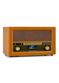 Auna Belle Epoque 1906 DAB, retro stereo systém, rádio, DAB rádio, UKW rádio, přehrávání MP3, BT