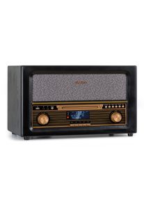Auna Belle Epoque 1906 DAB, retro stereo systém, rádio, DAB rádio, UKW rádio, přehrávání MP3, BT
