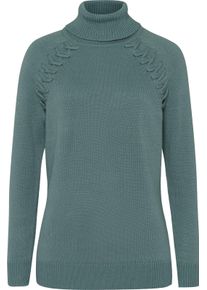 Damske Svetr s rol&aacute;kov&yacute;m l&iacute;mcem s ozdobn&yacute;m p&aacute;skem nefritov&aacute; ,velikost 40