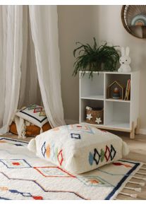 Lytte Ručně vyrobený vlněný puf Malika Vícebarevné 55x55x20 cm Multicolor Berber,Ikat