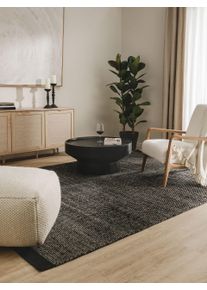 benuta Pure Vlněný koberec Rocco Černá/Bílá 140x200 cm Uni