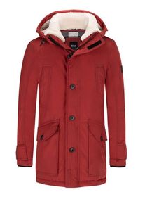 BOSS Orange, Parka s límcem z imitace kožešiny Červená