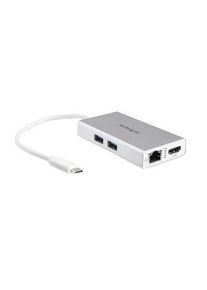 StarTech.com Dokovací stanice, Zástrčka USB-C, Napájení ze sběrnice, 60W, Porty celkem 5 - DKT30CHPDW