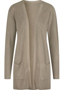 Damske Dlouh&yacute; pleten&yacute; kab&aacute;tek z visk&oacute;zov&eacute;ho materi&aacute;lu hněd&aacute; ,velikost 38