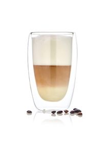 Bambuswald Sklenice na kávu, 400 ml, termosklenice, ruční výroba, borosilikátové sklo