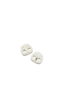 100 Pieces - 2 hole cord locks, white