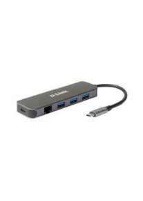 DLink D-Link Dokovací stanice, Zástrčka USB-C, Napájení ze sběrnice, 60W, Porty celkem 5 - DUB-2334