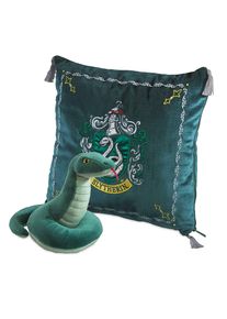 Harry Potter - Almohada de escudo de Slytherin con figura de peluche - The Noble Collection