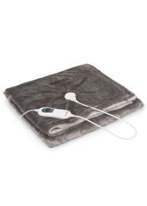 Klarstein Dr. Watson SuperSoft, výhřevná deka, 120 W, 180 x 130 cm, chlupatý plyš, krémová/šedá