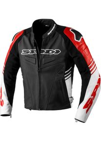 Spidi Track Warrior, leather jacket , color: Black/White/Red , size: 54