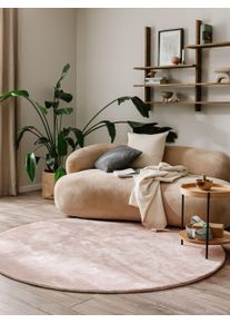benuta Pure Viskózový koberec kulatý Nela Růžová ø 120 cm kulatý Rosa