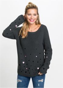 Svetr se srd&iacute;čky | &Scaron;ed&aacute; | Vel. 32/34 (XS) | bonprix