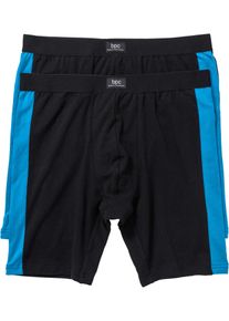 Dlouh&eacute; přil&eacute;hav&eacute; boxerky s bavlnou (2 ks v balen&iacute;) | Čern&aacute; | Vel. 12 (5XL) | bonprix