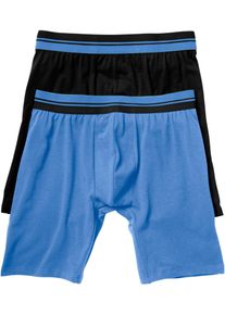Dlouh&eacute; přil&eacute;hav&eacute; boxerky s bavlnou (2 ks v balen&iacute;) | Čern&aacute; | Vel. 6 (L) | bonprix