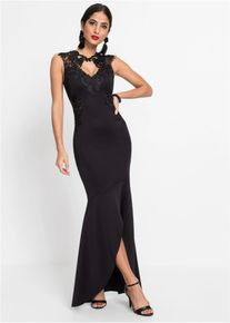 Dlouhé večerní šaty z materiálu Scuba | Černá | Vel. 40/42 (M) | bonprix